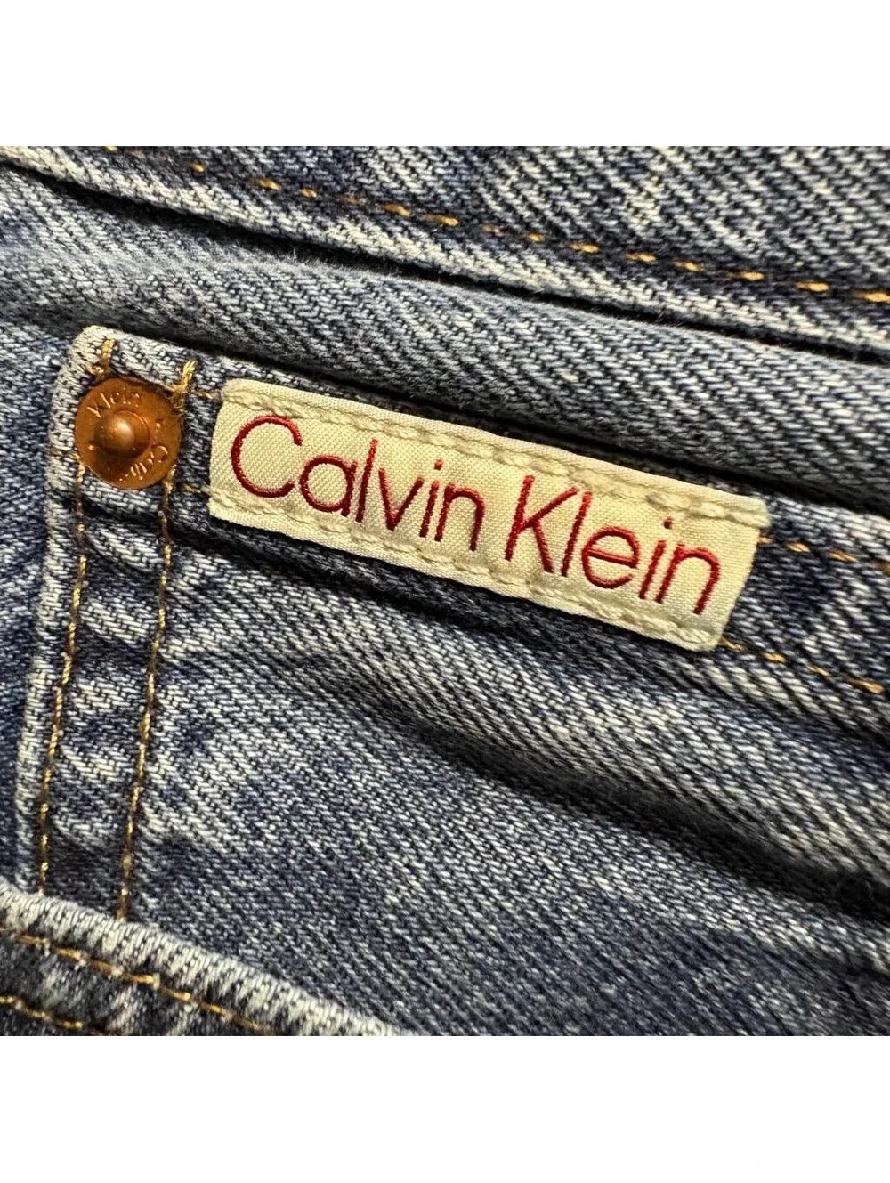 Calvin Klein Standard Straight Jeans Mens 34x30 Blue Denim Classic Fit Pant
